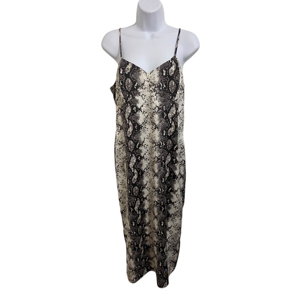 Gianni Bini Dresses & Skirts - GIANNI BINI Snake Print Slip Midi Dress Spaghetti Strap V Neck Women Size Medium